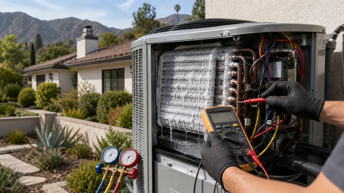 No-heat furnace and heat pump repair at an older Newhall home in Santa Clarita